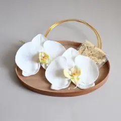 【胡蝶蘭と金水引と金箔】　髪飾り 白 卒業式 結婚式 和装 成人式　袴