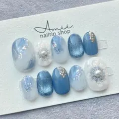 【現品】ネイルチップ　付け爪　ニュアンスネイル　フラワーネイル　マグネットネイル