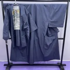 男着物 アンサンブル 紬 藍沈香茶色 M-1155 - メルカリ