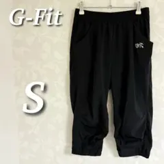 G-Fit エアパン　サルエルカプリパンツ　ストレッチ　ウエストゴム　ブラック