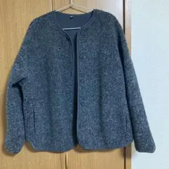 ユニクロ　ボアフリースリラックスカーディガン　Lサイズ　ダークグレー