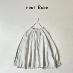nest Robe リネン100 % 麻　スタンドカラー　ギャザー　ブラウスのサムネイル