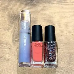 アピュー グロス & ネイルホリック (コーラル,ラメ)マニキュア まとめ売り