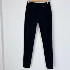 Lildyデニムレギンス 黒 S-Mジェギンス スキニー パンツ ウエストゴム