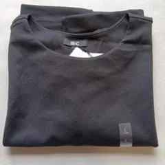 ユニクロ シー【UNIQLO C】クレープジャージーT ブラックL　2024年