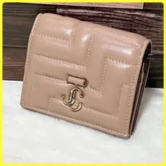 極美品 JIMMY CHOO コンパクト 折財布 HANNE 革 キルティングのサムネイル
