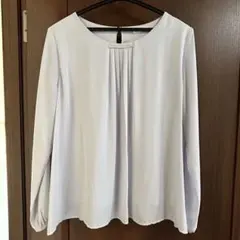 ハニーズ グラシア パール付ブラウス 長袖 パープル ラベンダー系 Lサイズ