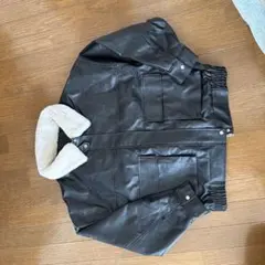 C LEGON ボア襟付き黒ジャケット M