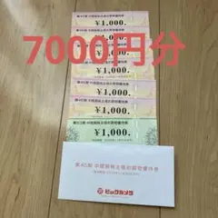 (7000円)ビックカメラ　コジマ 株主優待券