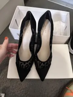 未使用に近い　Randa ヒョウ柄ハイヒールパンプス