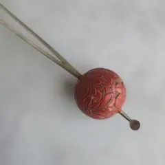 珊瑚　金工細工　かんざし　アンティーク 050909 アンティーク 赤珊瑚 金工 かんざし - メルカリ