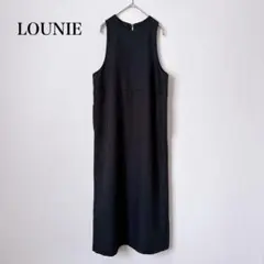 【極美品】 LOUNIE 千鳥ステッチ Aラインワンピース ロング ノースリーブ