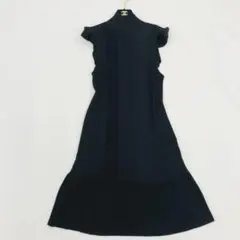 【希少】ルームエイト　ニットワンピース　フリル　フレンチスリーブ　フリーサイズのサムネイル