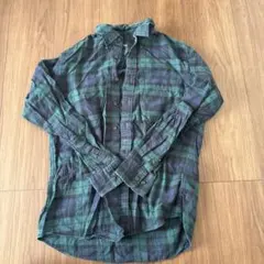 UNIQLO フランネルシャツ Mサイズ 緑と青のチェック