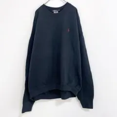 ラルフローレン スウェット【3L】クルーネック ビッグサイズ 黒 綿 裏起毛のサムネイル