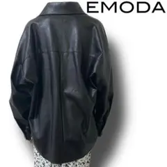 【EMODA】フェイクレザー オーバーサイズ ジャケット ブルゾン