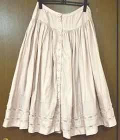 ピンクハウス　ロングスカート　ペチコート　ベージュ　重ね着　シンプル　フレア ピンクハウス ロングスカート ペチコート ベージュ 重ね着 シンプル