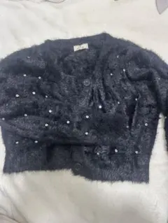 シャギートップス　ビジュー付き　韓国