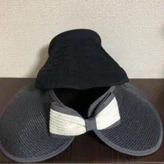 サンバイザー　帽子　紫外線　紫外線防止　ブラック　グレー