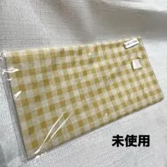 【未使用】チェック柄　生地　布　黄色　マスタード　入学準備　ハンドメイド　裁縫