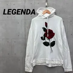 LEGENDA レジェンダ スウェットパーカー バラ刺繍 メンズ Fサイズ 白のサムネイル