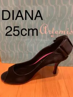【値下げしました】ダイアナ　オープントゥ　パンプス 黒