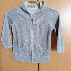 ミキハウス ホットビスケッツ パーカー グレー 100cm うさぎ刺繍