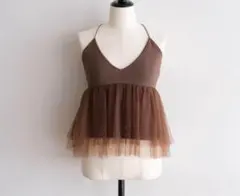 新品SeaRoomlynn Tulleドッキング knitビスチェ キャミ モカのサムネイル