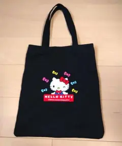 HELLO KITTY 50周年　キャンバスバッグ　トート　ブラック　キティ