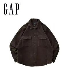 【美品】GAP ギャップ 00s 太畝 コーデュロイ シャツ 長袖 D.ブラウン