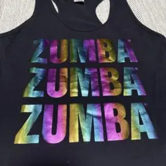 【ZUMBA WEAR】ズンバ メタリック レインボーロゴ タンクトップ 黒Ｍのサムネイル