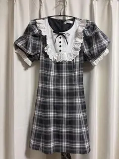 pium コットンドーリーカフェワンピ グレーチェック - メルカリ