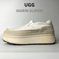 【良品】UGG アグ　MARIN SLIPON 厚底スリッポン　キャンバス白25
