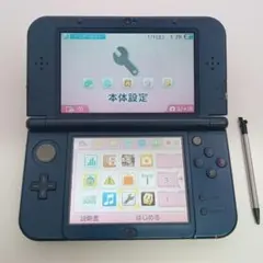 【動作品】New3DSLL本体 上iPS液晶 ニンテンドー メタリックブルー