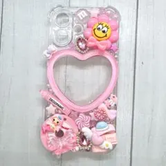 iPhone16ケース/ピンクデコケース/スマホケース/デコ