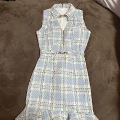 チェック柄ノースリーブドレス