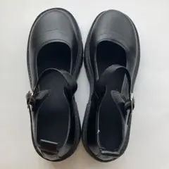 ブラック ストラップ付き ローファー 24.5cm