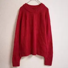 S0908 GAP ギャップ カシミヤタッチ 長袖ニット レッド S 厚手