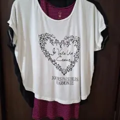 ホワイトハートデザインTシャツ&タンクトップ