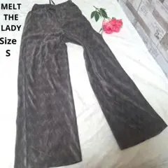 【オシャレ☆MELT THE LADY】こげ茶　ベロアパンツ　サイズSのサムネイル