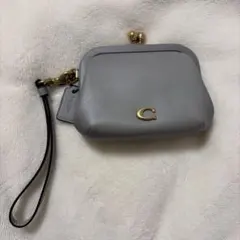COACH グレー がま口 コインケース
