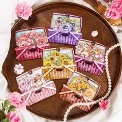花園の旅シリーズ花の水彩画PETステッカー RT574