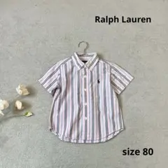 【Ralph Lauren】　男の子　ベビー　シャツ　半袖　ストライプ　80