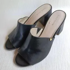 COLE HAAN レザー ミュールサンダル ブラック 7Bサイズ　ヒールのサムネイル