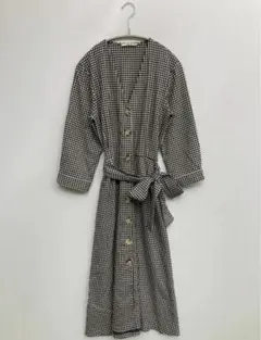 春服　MANGO チェック柄ロングワンピースのサムネイル