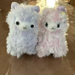 アルパカ型ぬいぐるみ 紫とピンク 2個セット