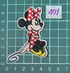 ミニーマウス刺繍アイロンワッペン　471