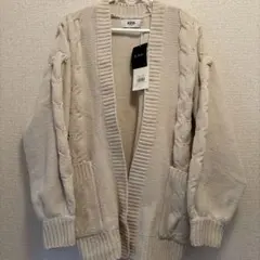 AZUL ケーブル編みカーディガン S アイボリー