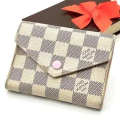 【月末セール】ルイヴィトン ダミエ ポルトフォイユ ヴィクトリーヌ　イニシャル有 ポルトフォイユ・ヴィクトリーヌ 詳細情報とお値段 ダミエ 財布