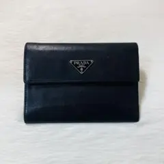 早い者勝ち　人気　PRADA プラダ　三つ折り財布　ウォレット　人気　黒　定番